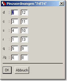 BAE Version 6.6: Schaltplaneditor - Symbollogik: Pinzuordnung tabellarisch